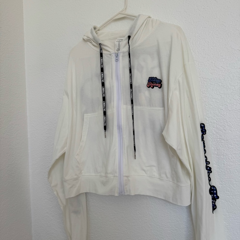 White Salty Honey Patriotic Zip-Up Hoodie - Picture 4 of 10
